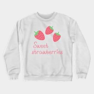 Sweet Strawberries Kawaii Cute Strawberry Pink Crewneck Sweatshirt